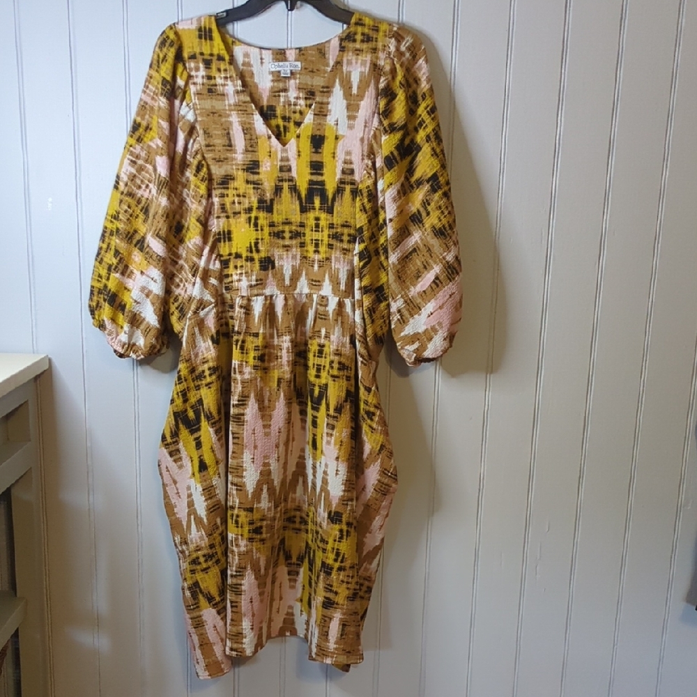 Elegant Long Sleeve Patterned Dress